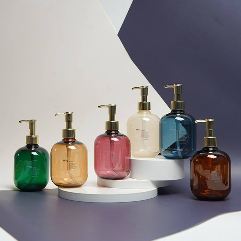 300ml 500ml PET Plastic Amber Ronde Lege Conditioner Bodylotion Fles Goud PET Lotion Pomp Shampoo Fles 300ml 500ml PET Plastic Amber Ronde Lege Conditioner Bodylotion Fles Goud PET Lotion Pomp Shampoo Fles