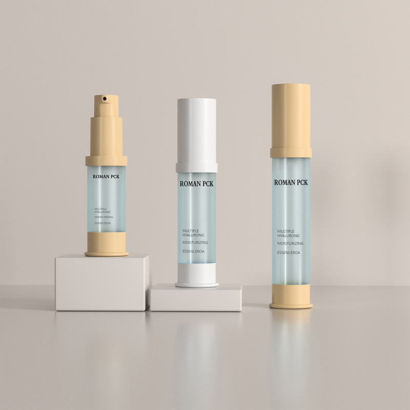 15 ml 30 ml 1 oz Frosted Airless Pompfles Blauwe Slanke Vorm Cilinder Hoge Cosmetische Crème Gel voor Gezicht Serum Lotion Blush Gel