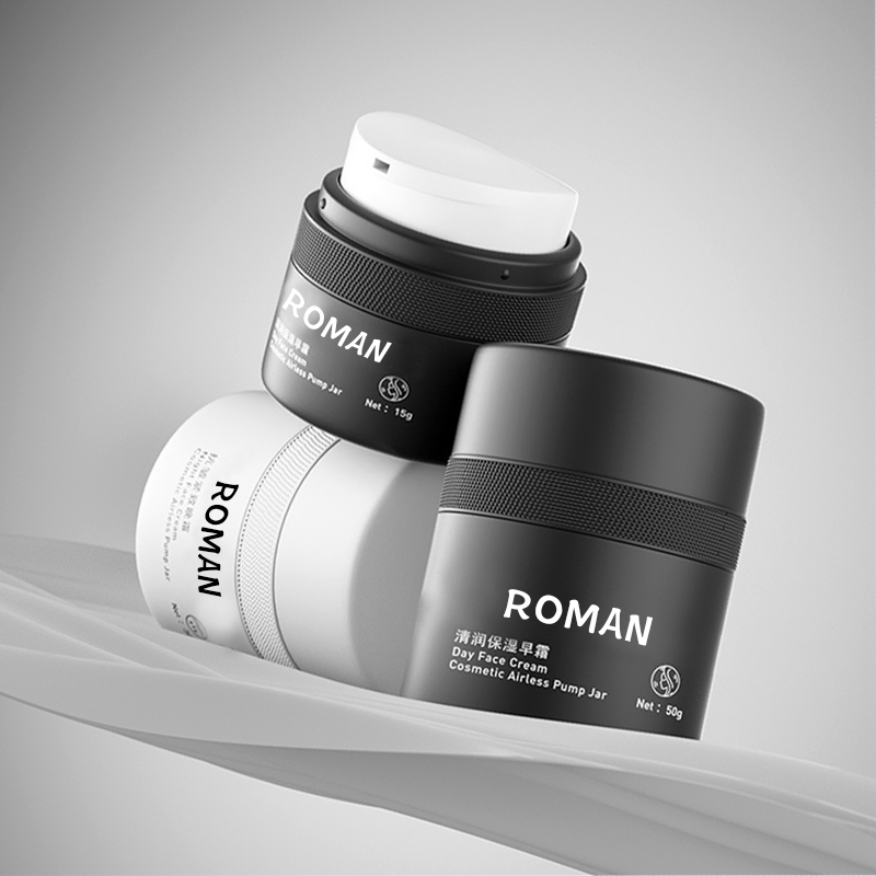 15 ml 30 ml 50 ml Wit Zwart Dubbelwandige Lege PP Plastic Refill Druk Airless Moisturizer Lotion Crème serum Fles Met Pomp