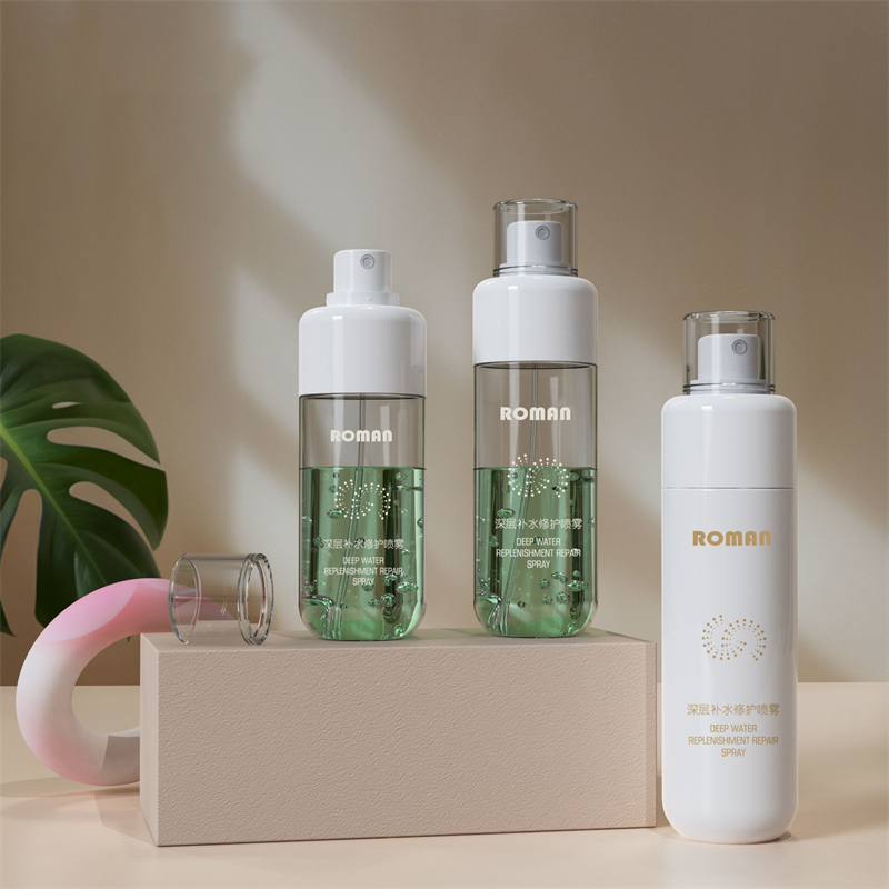 80 ml 100 ml 120 ml 150 ml lege cilinder fijne mist plastic spray cosmetische fles voor haar en huidverzorging met pomp