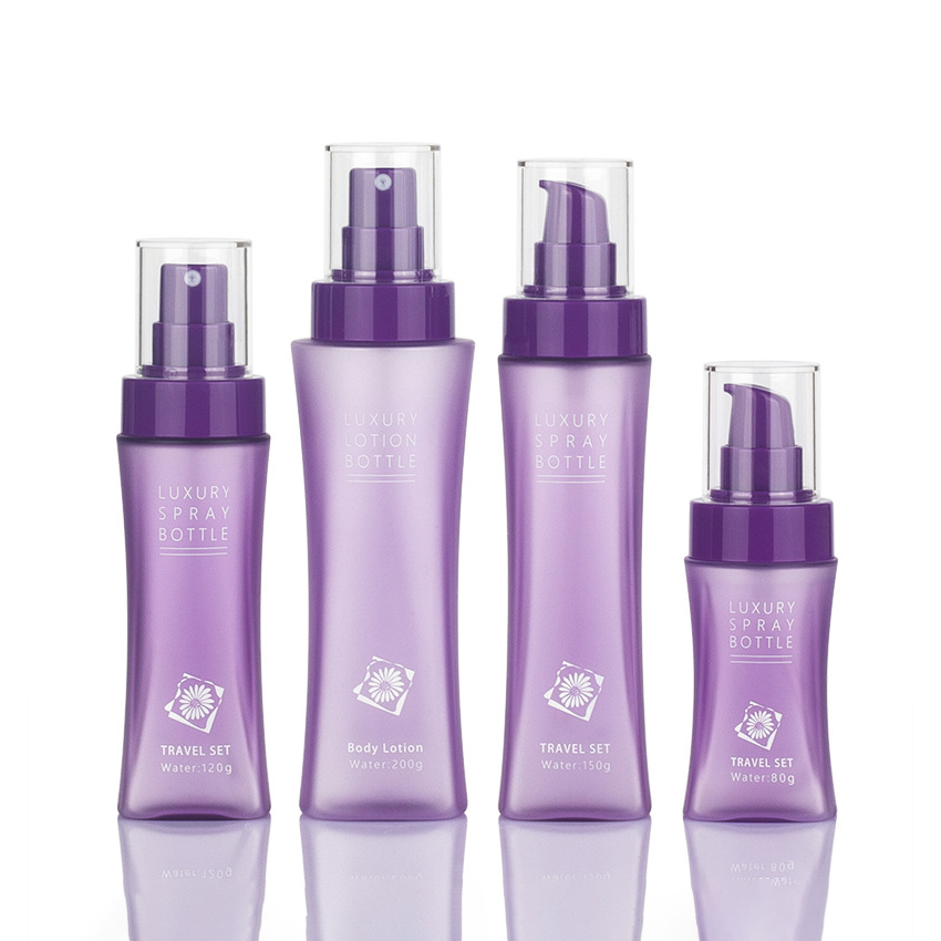 80 ml 120 ml 150 ml 200 ml Taillevormige huisdier plastic reisfles Explosief ontwerp voor lotions Toner Water-klein formaat Handige spuitfles