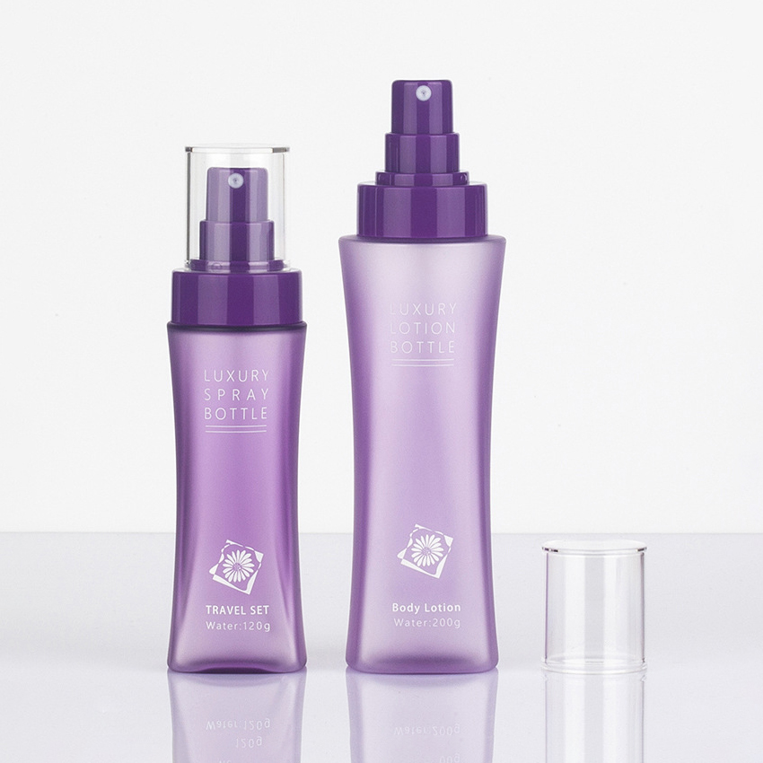 80 ml 120 ml 150 ml 200 ml Taillevormige huisdier plastic reisfles Explosief ontwerp voor lotions Toner Water-klein formaat Handige spuitfles