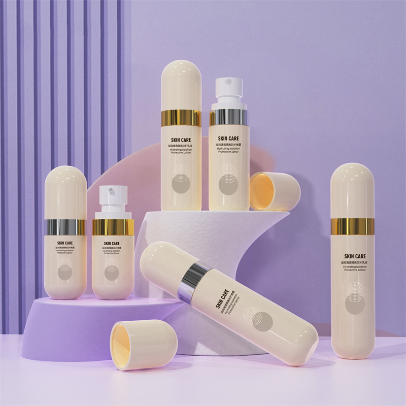 Beige Plastic Fles 40 ml 60 ml 80 ml Fles Alcohol Spray Containers voor Huidverzorging Haar Mist Continue Zonnebrandcrème spray Fles