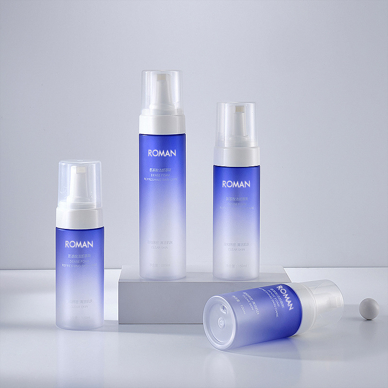 100 ml 120 ml 150 ml 200 ml PET Gradiënt Blauwe Kleur Schuim Zeepdispenser Schuimende Pompfles Douchegel Handwasfles Badkamerbenodigdheden