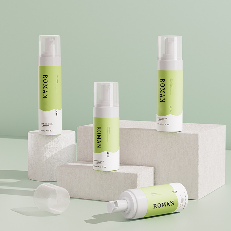 50 ml 80 ml 100 ml 120 ml 150 ml 200 ml biologische gezichtswasschuim bubbelfles groothandel private label aminozuur hydraterende reiniger aangepast pakket