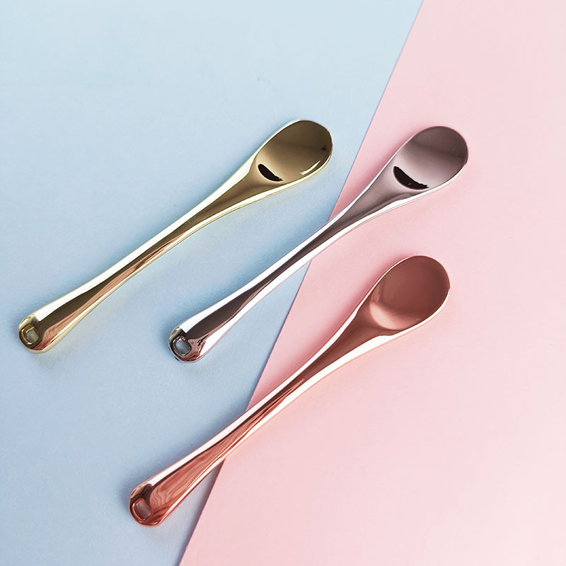 3 kleuren herbruikbare mini metalen zinklegering oogcrème lepel make-up spatel voor oogcrème toepassing