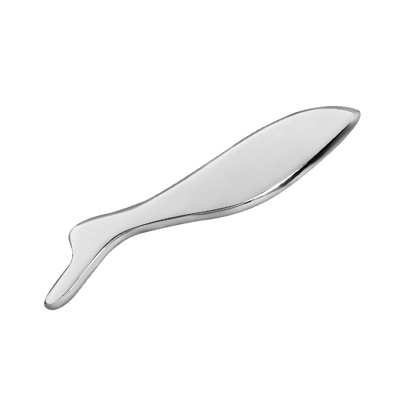 Visvormig Gua Sha-bord van zinklegering met gepersonaliseerde kleuren en logo Visvormig Gua Sha-bord van zinklegering met gepersonaliseerde kleuren en logo