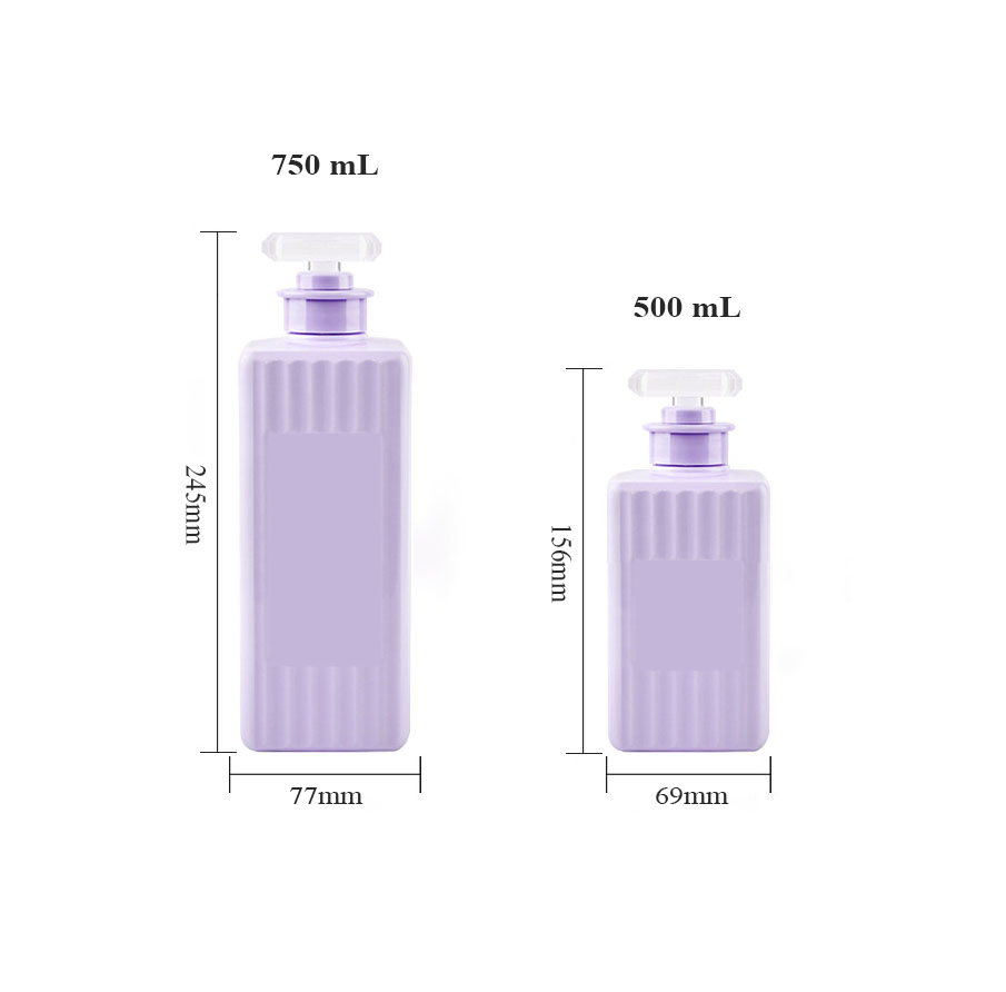 500 ml 750 ml vierkante plastic pet lotion pompfles met streepvorm oppervlak voor haarolie shampoo en conditioner cosmetische container 500 ml 750 ml vierkante plastic pet lotion pompfles met streepvorm oppervlak voor haarolie shampoo en conditioner cosmetische container