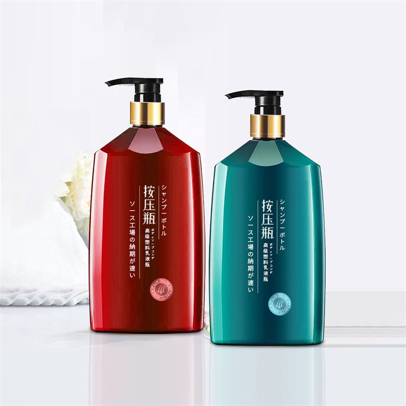 500 ml 800 ml Plastic PET frosted Ovale Platte Fles voor Lotion Shampoo Douchegel Gezichtscrème met Pomp Afdichting