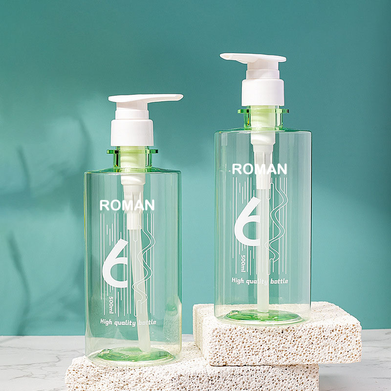 Groene Plastic PET Huidverzorging Gezichtsreiniger Olie Body Scrub Waslotion Haarspray Shampoo en Conditioner Pompflessenset