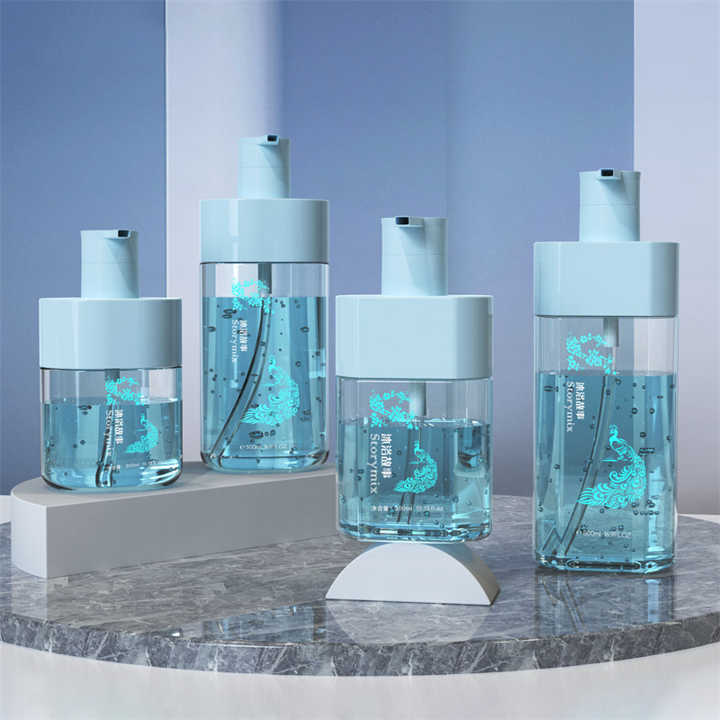 Luxe 300 ml 500 ml ovale body wash druk lotion pompflessen voor volwassenen kinderen hydraterende douchegel lotion whitening bubble kenmerken aminozuur