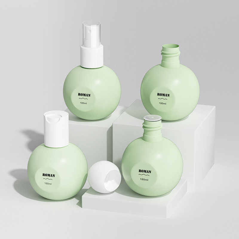 180ml PE Sferische Lege Flessen Nieuw Ontwerp Hervulbare Plastic Lotion Pompfles voor Crème Shampoo Parfum Cosmetische Verpakkingen