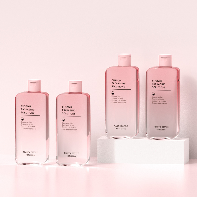 250ml Platte Hydraterende Massage Crème Fles Gezichtsreiniger Bodylotion Container Douchegel Shampoo Fles Voor Zonnebrandcrème