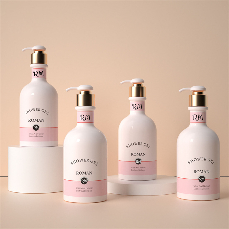 400 ml roze PET-groothandel natuurlijke organische lotionflessen Lichaamsverzorging Reparatie Droge huidflessen Drukpomp voor haarverzorging Shampoo