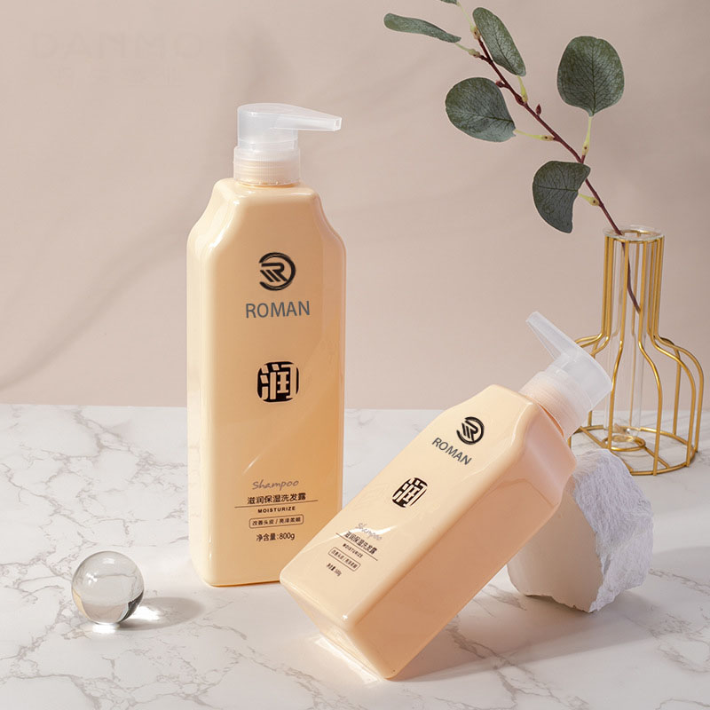 500 ml 800 ml Geel Plastic Body Milk Lotion Pomp PET Plastic Cosmetische Soft Touch Gevoel Shampoo Knijpfles