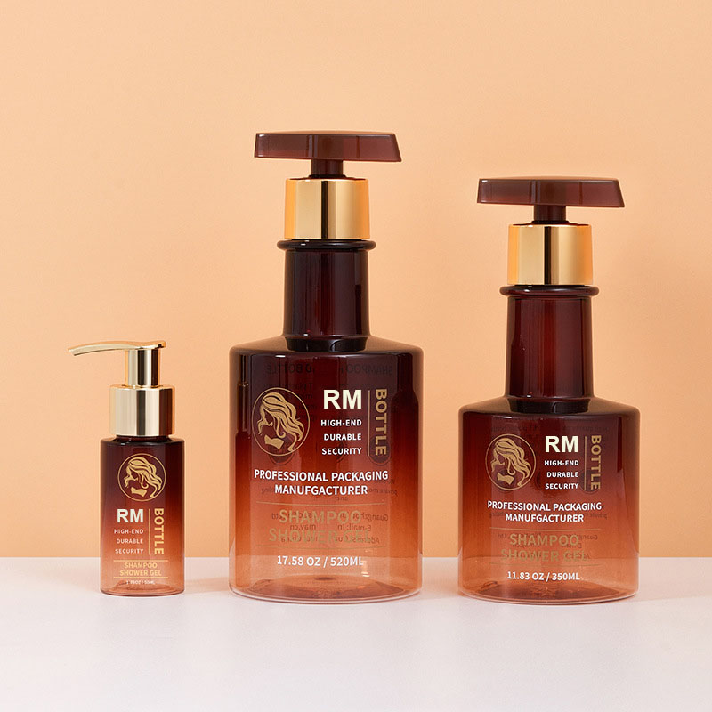 Gratis Monster Amber Zwart Goud Lange Hals Shampoo Fles Lege Handwas Fles Plastic Bodylotion Pomp Flessen 300 ml 500 ml