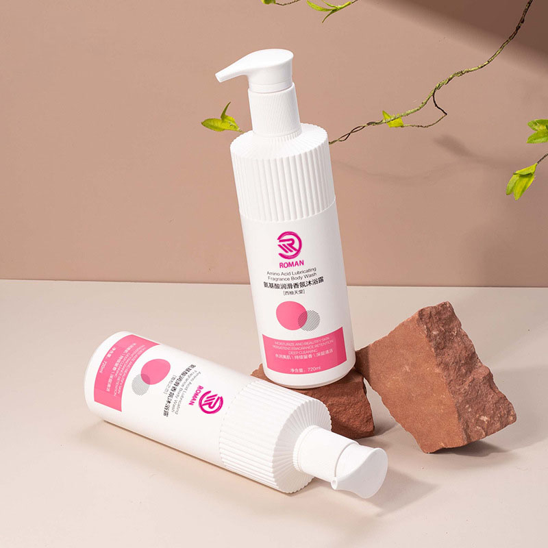 Hot Wit Gestreepte HDPE Plastic Fles met Gegolfde Mondstuk 500 ml 700 ml Shampoo Douchegel Lotion met Pomp cap Vietnam Hot Wit Gestreepte HDPE Plastic Fles met Gegolfde Mondstuk 500 ml 700 ml Shampoo Douchegel Lotion met Pomp cap Vietnam