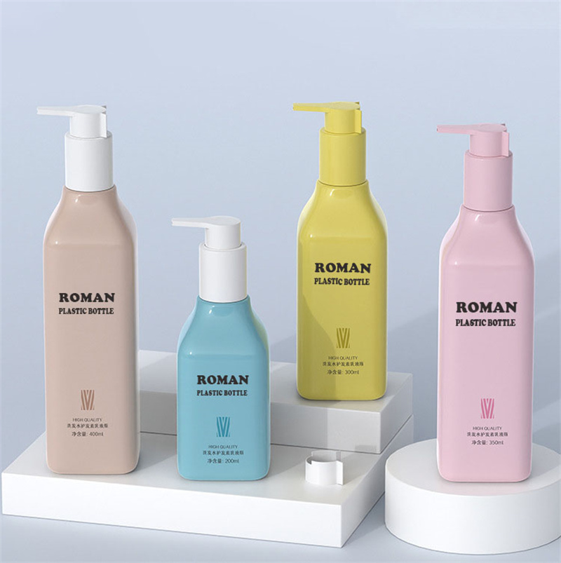 Luxe kleurrijke lichaamsolieflessen met pomp Plastic PET ovale cosmetische pompfles met zijvergrendeling voor lotionshampoo 200 ml 300 ml 400 ml Luxe kleurrijke lichaamsolieflessen met pomp Plastic PET ovale cosmetische pompfles met zijvergrendeling voor lotionshampoo 200 ml 300 ml 400 ml