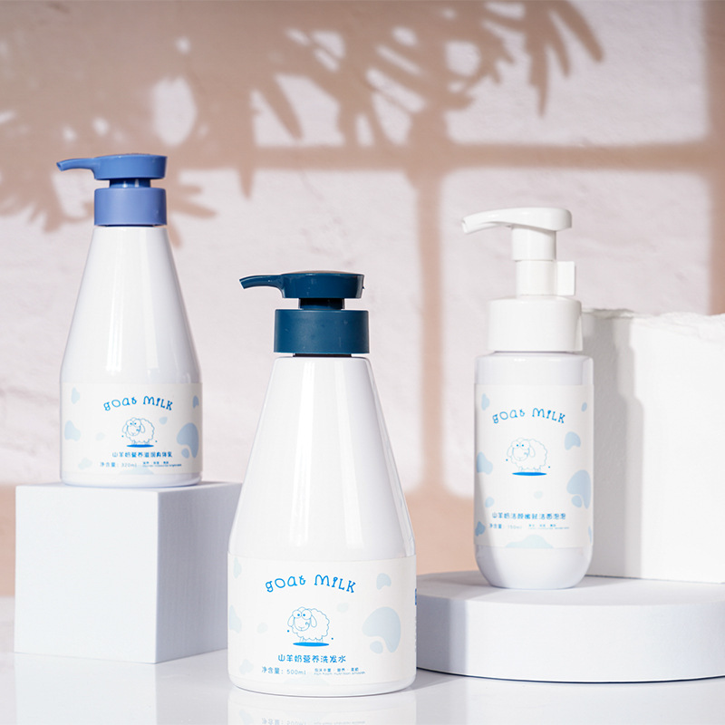 Private Label 300ml 500ml Zuivere Witte PET-plastic Fles Whitening Cream Hydraterende Melklotion met Lotionpomp