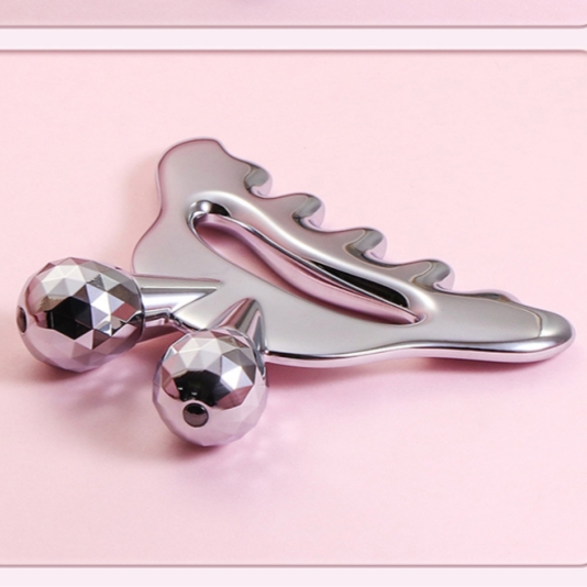 Zinklegering gezichtsmassageroller met hoofdmassage Zinklegering gezichtsmassageroller met hoofdmassage